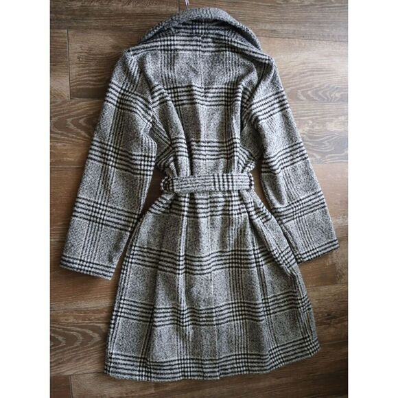 Old Navy 809503-001 Women's Sz XL Black Plaid Belted Overcoat - Picture 13 of 13